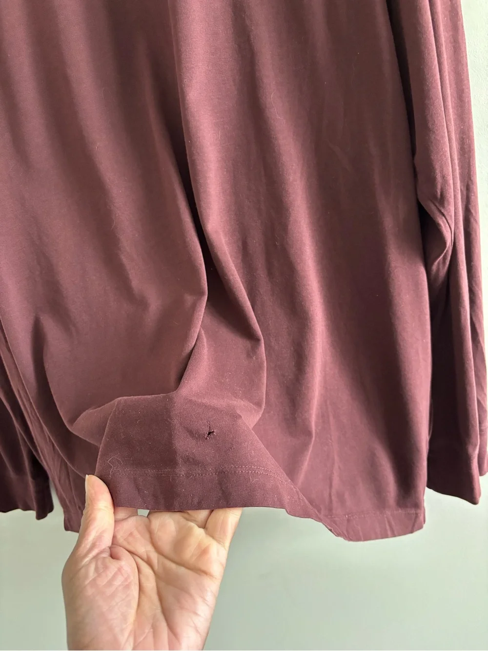 Nike Dri-FIT T-Shirt Burgundy Long Sleeve Logo Graphic Crew Neck Men 3XL Workout